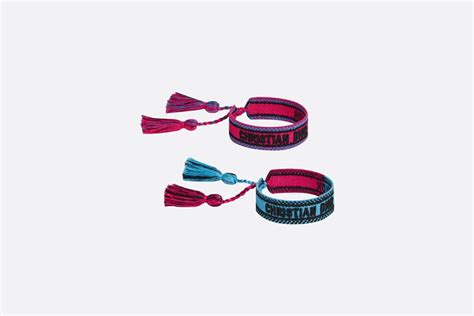 J'Adior 'IBIZA' Bracelet Set Fluorescent Pink and Blue Cotton